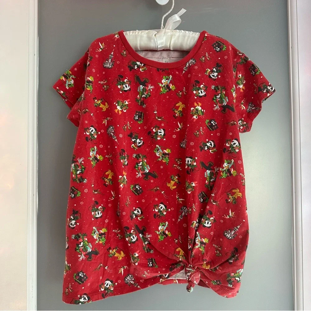 Disney Parks character red Christmas shirt